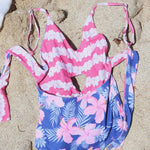 Leilani/Rosey Pink Gardenia Lei Peek-a-Boo reversible Swimsuit - Sweet Sweet Honey Hawaii
