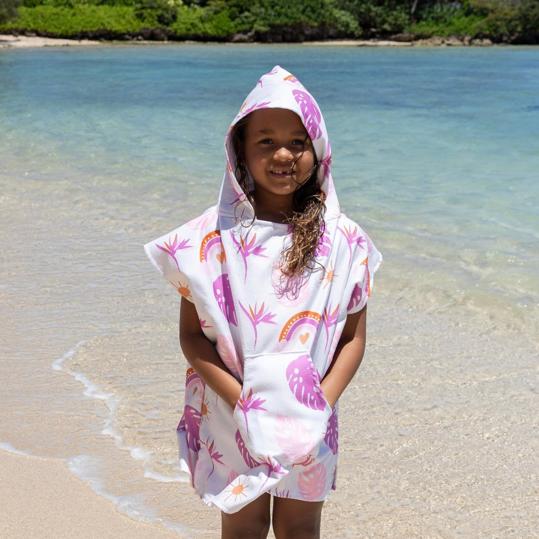 Rainbow Paradise Hooded Towel - Sweet Sweet Honey Hawaii