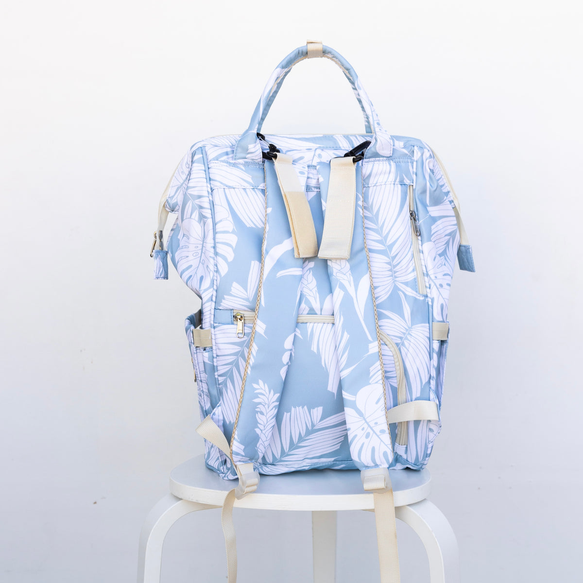 Blue Palm Diaper Backpack