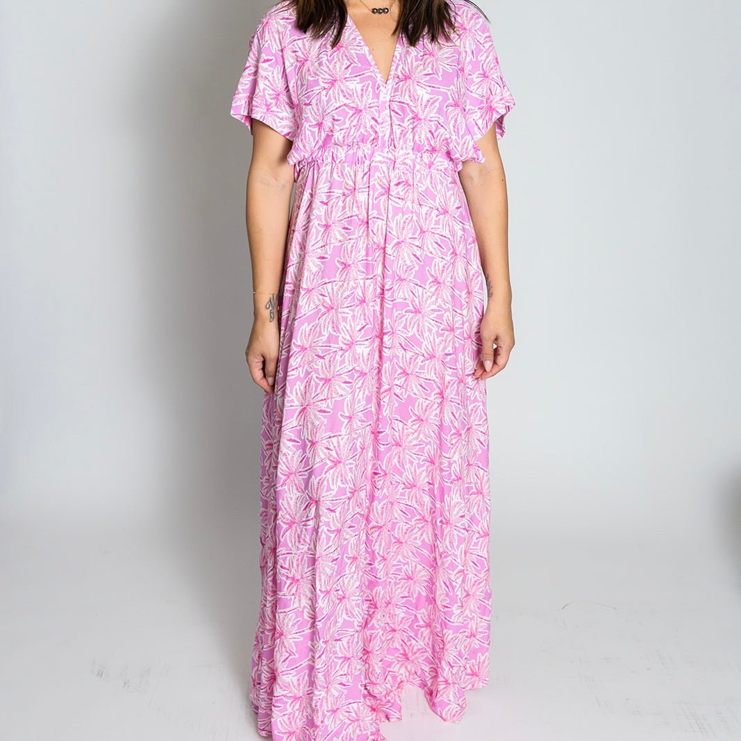 Palm Tree|Purple Orchid Women's Maxi Dress - Sweet Sweet Honey Hawaii
