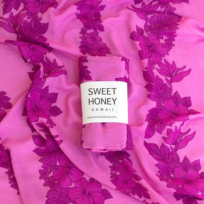 Mauna Lani Magenta Bamboo Swaddle Blanket - Sweet Sweet Honey Hawaii
